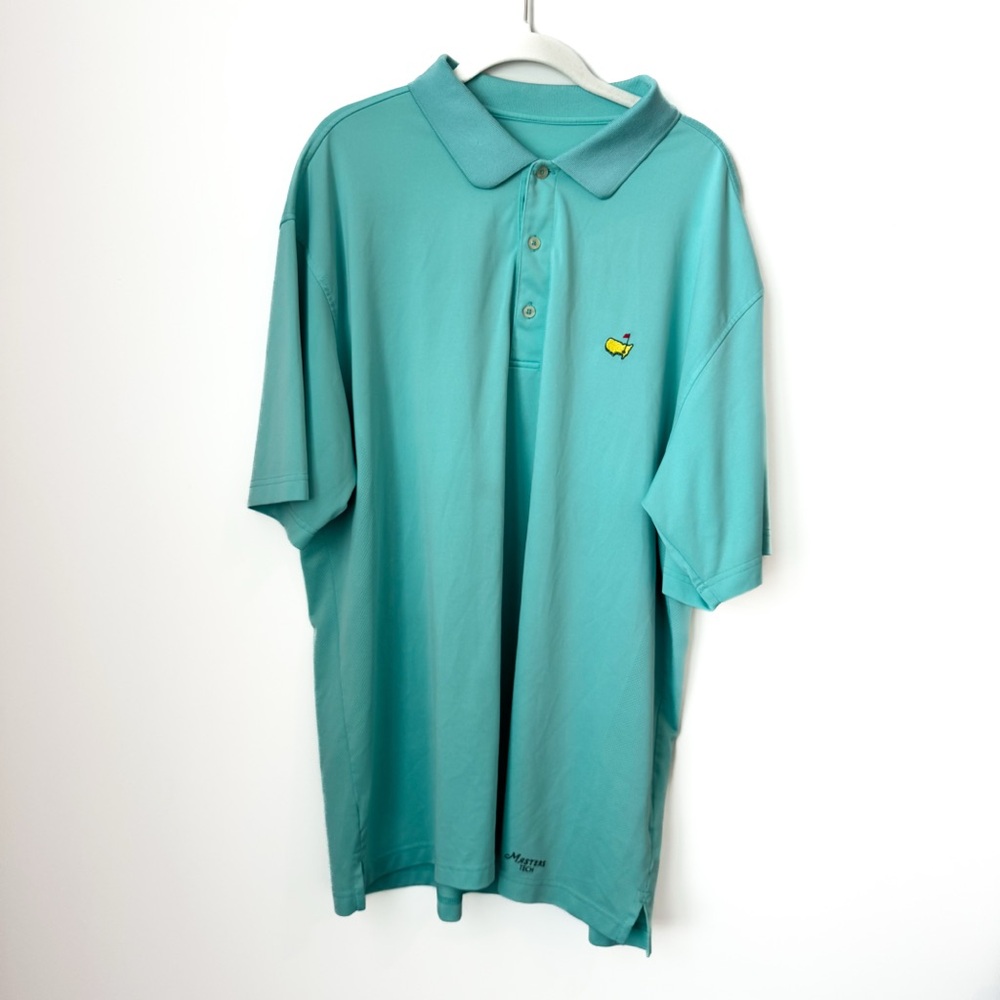 Masters Tech Polo Shirt Mens Green Golf Embroidered Logo